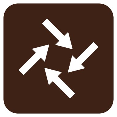 Merkezcil oklar düz kare vektör simgesi