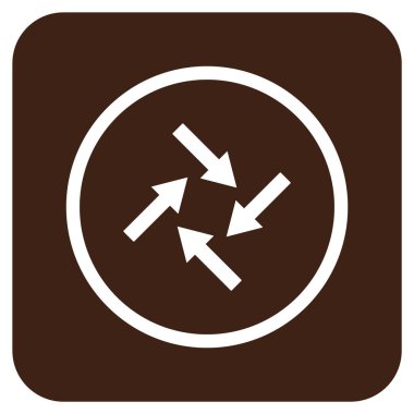 Merkezcil oklar düz kare vektör simgesi