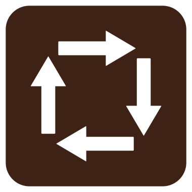 Dolaşım oklar düz kare vektör simgesi