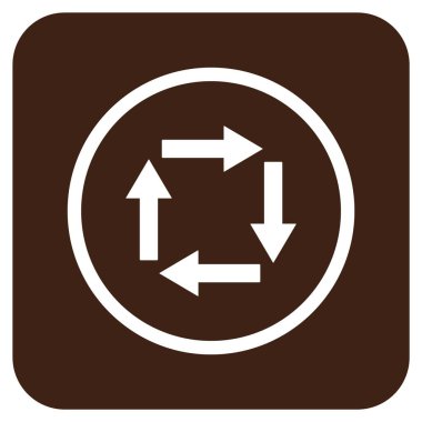 Dolaşım oklar düz kare vektör simgesi