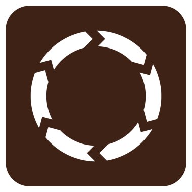 Dolaşım düz kare vektör simgesi