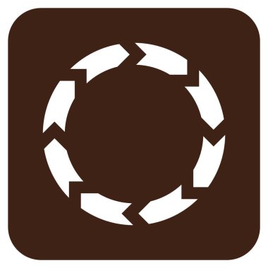 Dolaşım düz kare vektör simgesi