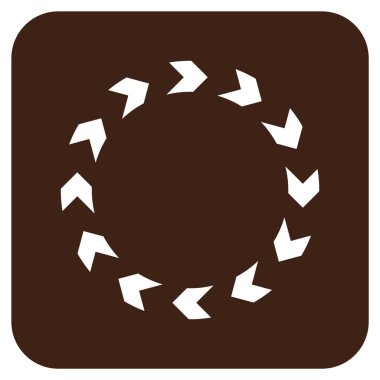 Dolaşım düz kare vektör simgesi