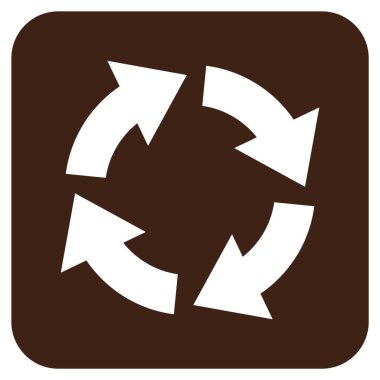 Dolaşım düz kare vektör simgesi