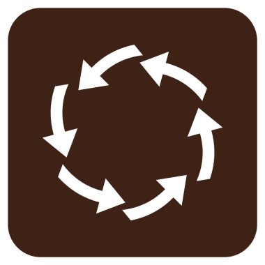 Dolaşım düz kare vektör simgesi