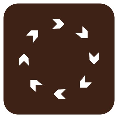 Dolaşım düz kare vektör simgesi