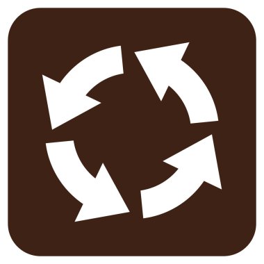 Dolaşım düz kare vektör simgesi