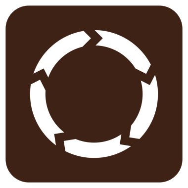 Dolaşım düz kare vektör simgesi