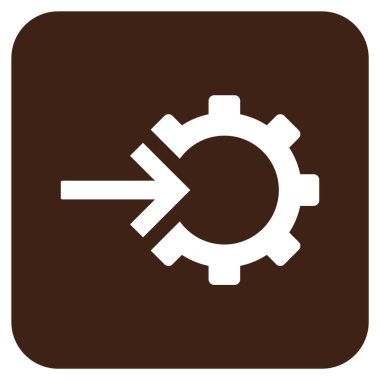 COG Tümleştirme düz kare vektör simgesi