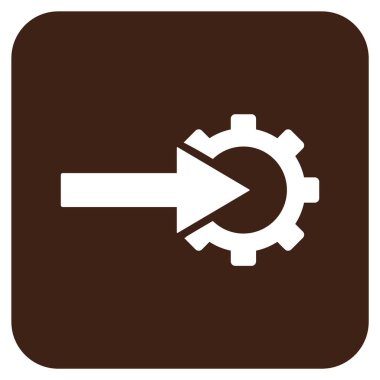 COG Tümleştirme düz kare vektör simgesi