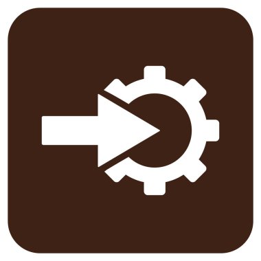 COG Tümleştirme düz kare vektör simgesi