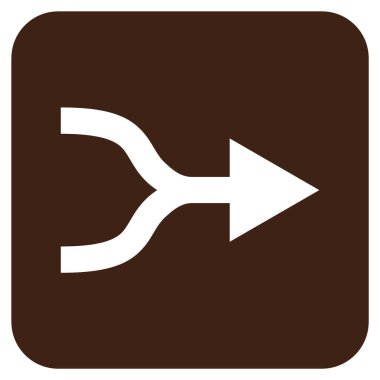 Birleştirme ok sağ düz vektör simgesi kare