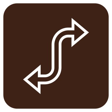 Eğri Exchange ok düz kare vektör simgesi