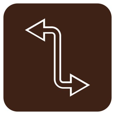 Eğri Exchange ok düz kare vektör simgesi