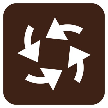 Siklon oklar düz kare vektör simgesi