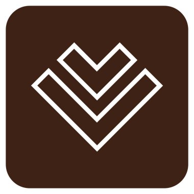 Düz aşağı yön vektör simgesi kare