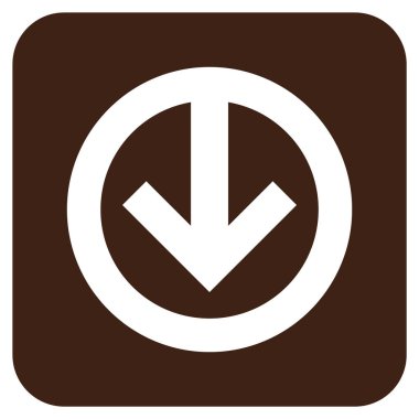 Düz aşağı yön vektör simgesi kare