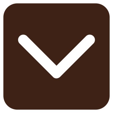 Düz aşağı yön vektör simgesi kare