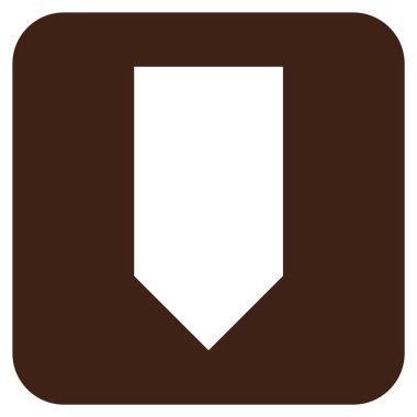 Düz aşağı yön vektör simgesi kare