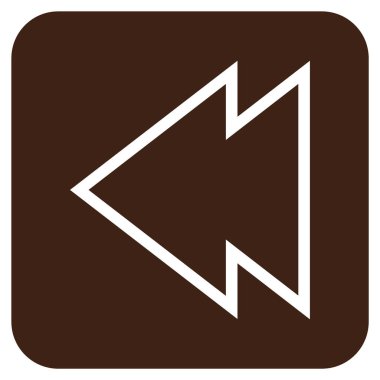 Düz sol yön vektör simgesi kare