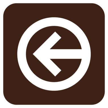 Düz sol yön vektör simgesi kare