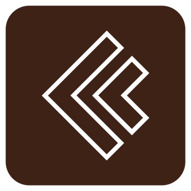 Düz sol yön vektör simgesi kare