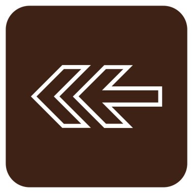 Düz sol yön vektör simgesi kare