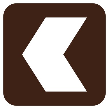 Düz sol yön vektör simgesi kare