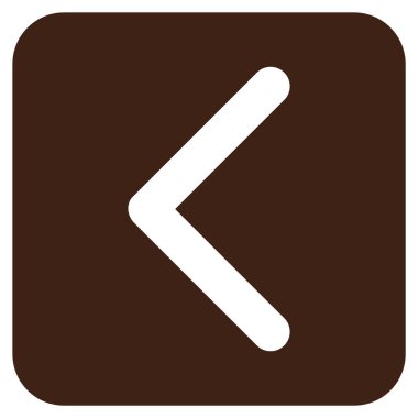 Düz sol yön vektör simgesi kare