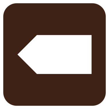 Düz sol yön vektör simgesi kare