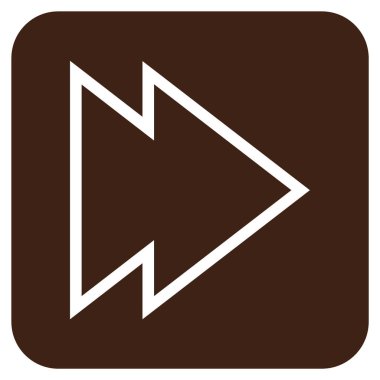 Şu yönde düz vektör simgesi kare