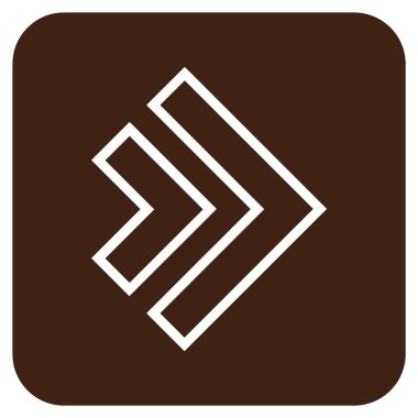 Şu yönde düz vektör simgesi kare