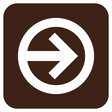 Şu yönde düz vektör simgesi kare