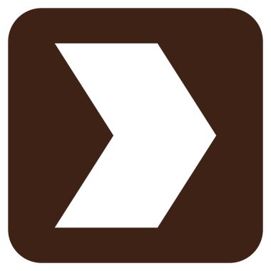 Şu yönde düz vektör simgesi kare