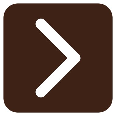 Şu yönde düz vektör simgesi kare