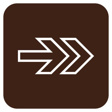 Şu yönde düz vektör simgesi kare