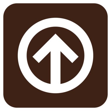 Düz yukarı yön vektör simgesi kare