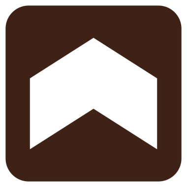 Düz yukarı yön vektör simgesi kare