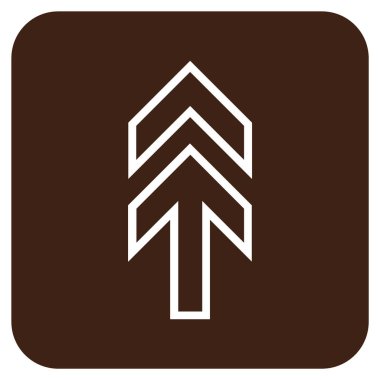 Düz yukarı yön vektör simgesi kare