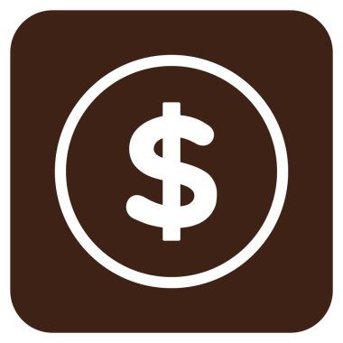 Doları düz kare vektör simgesi