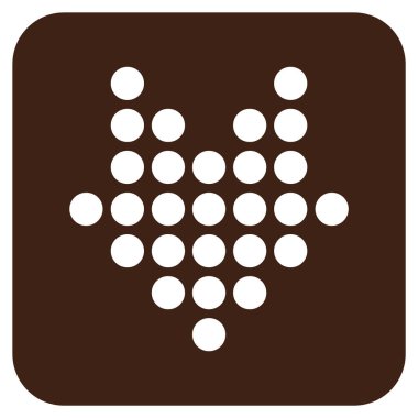 Noktalı ok aşağı düz kare vektör simgesi