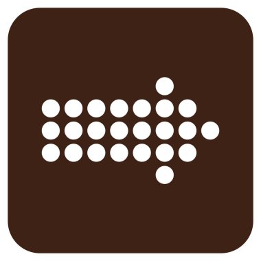 Noktalı ok sağ düz vektör simgesi kare