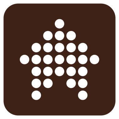 Düz kare vektör simge yukarı noktalı ok