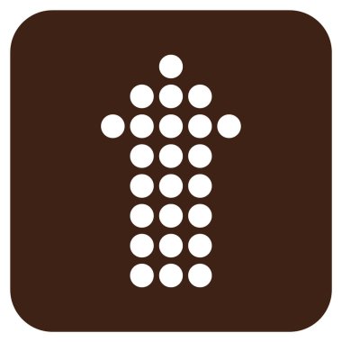 Düz kare vektör simge yukarı noktalı ok