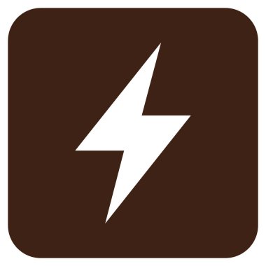 Elektrik Strike düz kare vektör simgesi