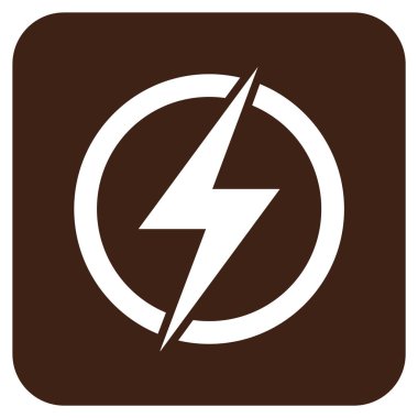 Elektrik düz kare vektör simgesi