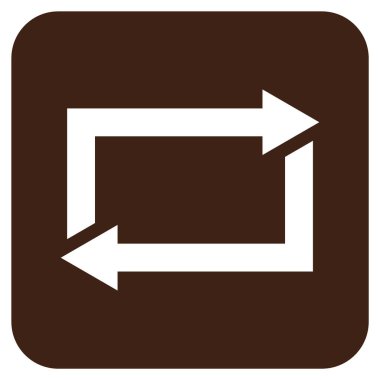 Exchange oklar düz kare vektör simgesi