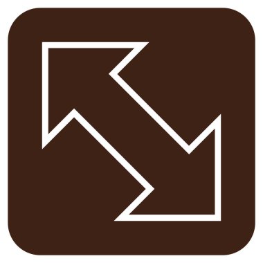 Exchange çapraz düz kare vektör simgesi
