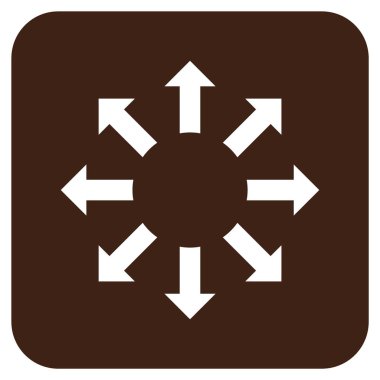 Oklar düz kare vektör simgesini genişletin