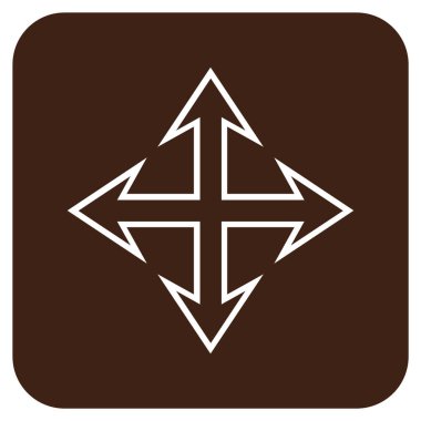 Oklar düz kare vektör simgesini genişletin